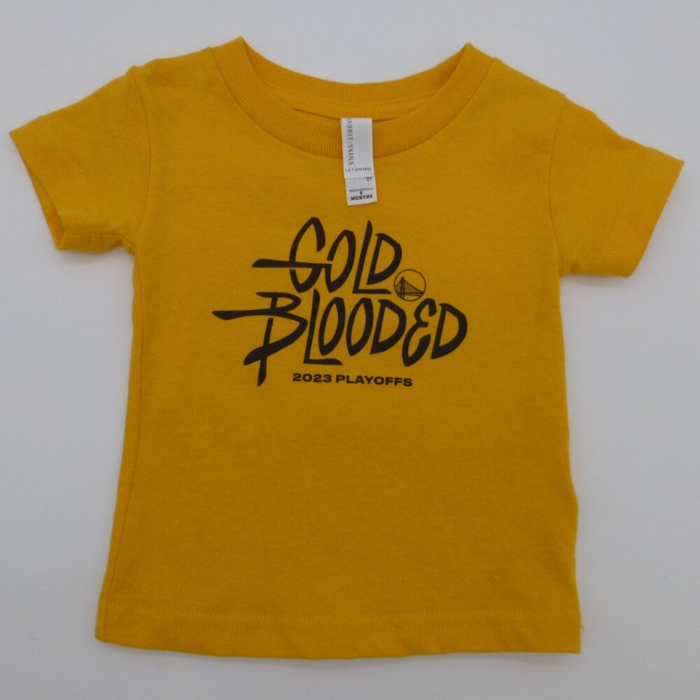 Golden State Warriors Gold Blooded 2023 Playoffs T-Shirt for 6 Months Old Infant